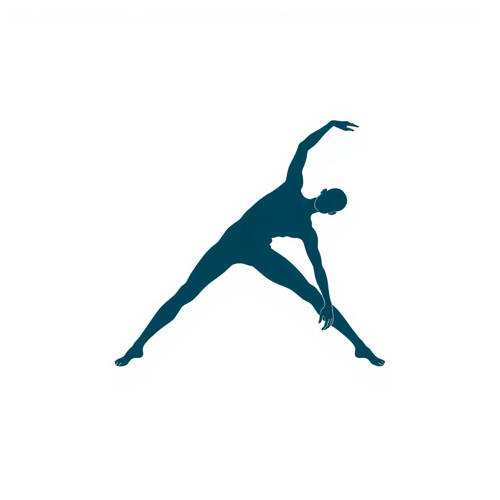 Icon representing movement and stretch, like a flexible human figure