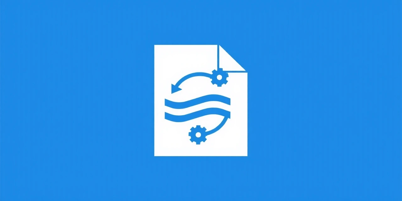 Document with a change icon, gears